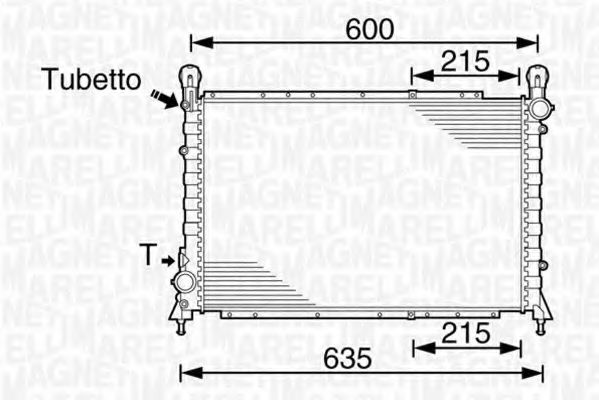 Радиатор, охлаждение двигателя MAGNETI MARELLI 350213832000