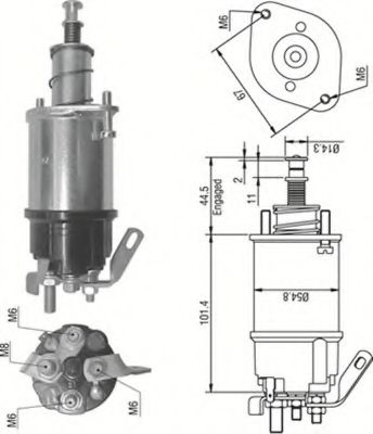 Тяговое реле, стартер MAGNETI MARELLI 940113050158