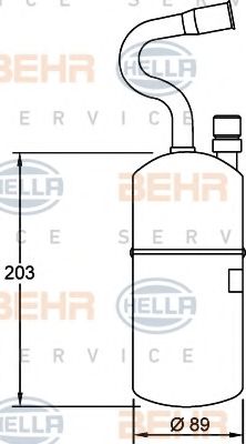 Осушитель, кондиционер BEHR HELLA SERVICE 8FT 351 192-021
