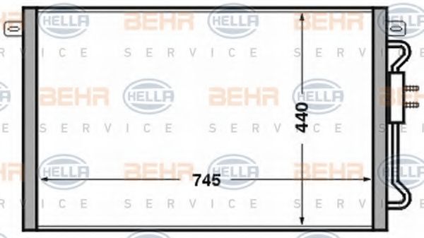 Конденсатор, кондиционер BEHR HELLA SERVICE 8FC 351 305-191