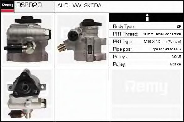 Гидравлический насос, рулевое управление DELCO REMY DSP020