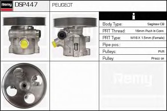 Гидравлический насос, рулевое управление DELCO REMY DSP447