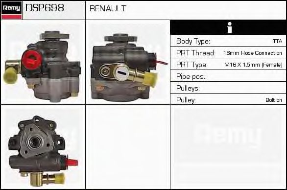 Гидравлический насос, рулевое управление DELCO REMY DSP698