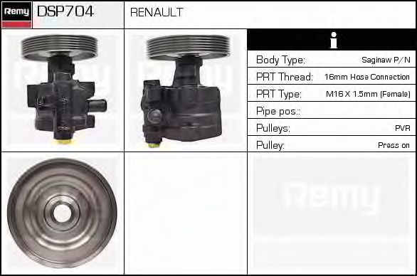 Гидравлический насос, рулевое управление DELCO REMY DSP704