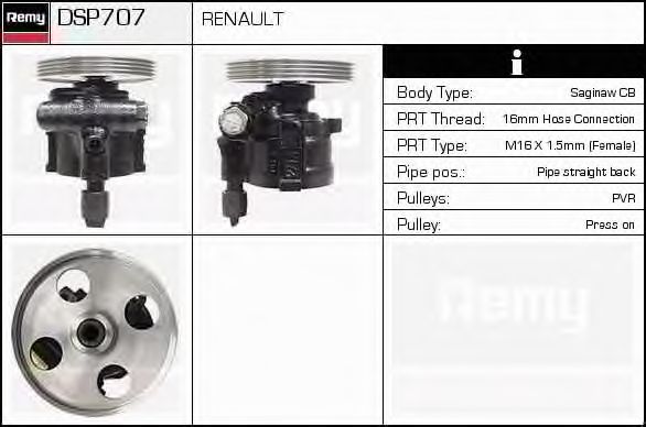 Гидравлический насос, рулевое управление DELCO REMY DSP707