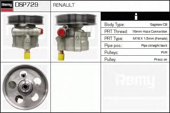 Гидравлический насос, рулевое управление DELCO REMY DSP729