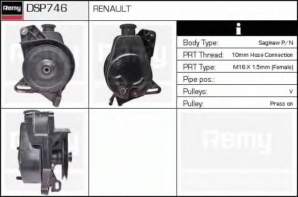 Гидравлический насос, рулевое управление DELCO REMY DSP746