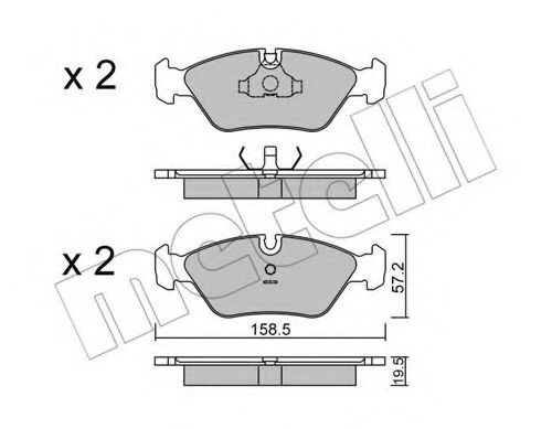 Комплект тормозных колодок, дисковый тормоз METELLI 22-0091-1