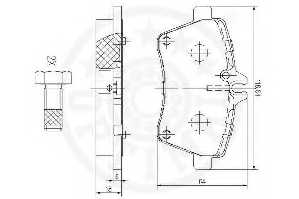Комплект тормозных колодок, дисковый тормоз REMSA 0114400