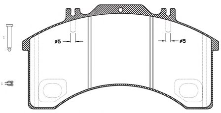 Комплект тормозных колодок, дисковый тормоз ROADHOUSE JSX 2497.30