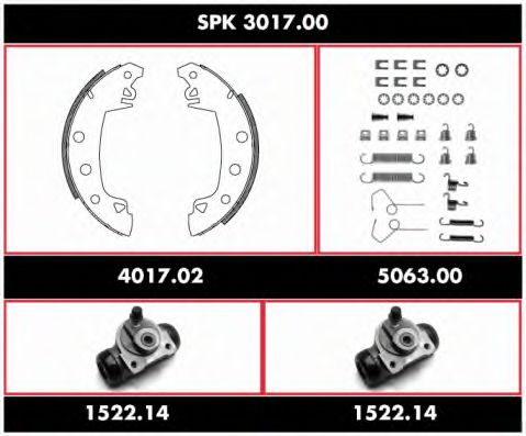 Комплект тормозов, барабанный тормозной механизм ROADHOUSE SPK 3017.00
