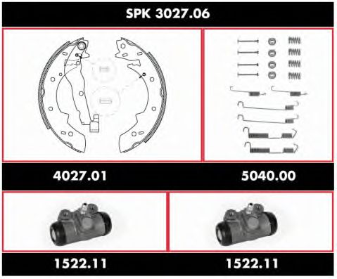 Комплект тормозов, барабанный тормозной механизм ROADHOUSE SPK 3027.06