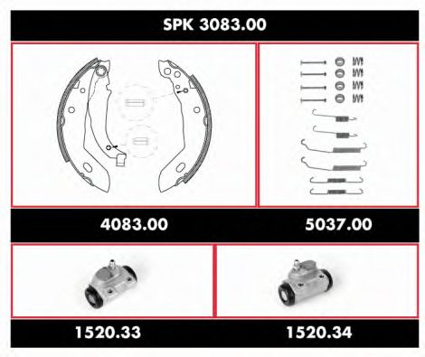 Комплект тормозов, барабанный тормозной механизм ROADHOUSE SPK 3083.00