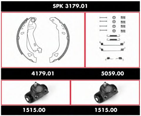 Комплект тормозов, барабанный тормозной механизм ROADHOUSE SPK 3179.01