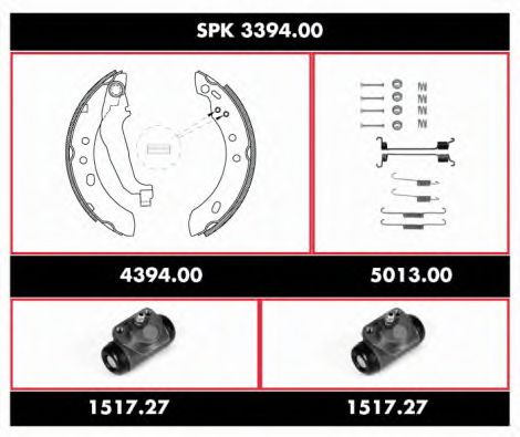 Комплект тормозов, барабанный тормозной механизм ROADHOUSE SPK 3394.00