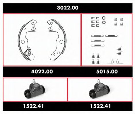 Комплект тормозов, барабанный тормозной механизм REMSA SPK 3022.00