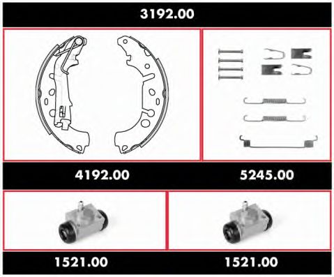 Комплект тормозов, барабанный тормозной механизм REMSA 3192.00