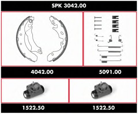 Комплект тормозов, барабанный тормозной механизм REMSA SPK 3042.00