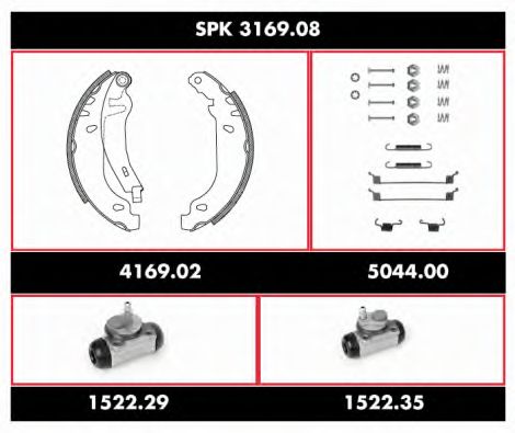 Комплект тормозов, барабанный тормозной механизм REMSA SPK 3169.08