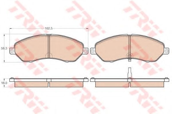 Комплект тормозных колодок, дисковый тормоз TRW GDB3564