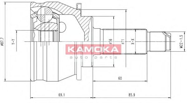 Шарнирный комплект, приводной вал KAMOKA 6384