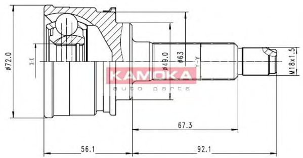 Шарнирный комплект, приводной вал KAMOKA 6562