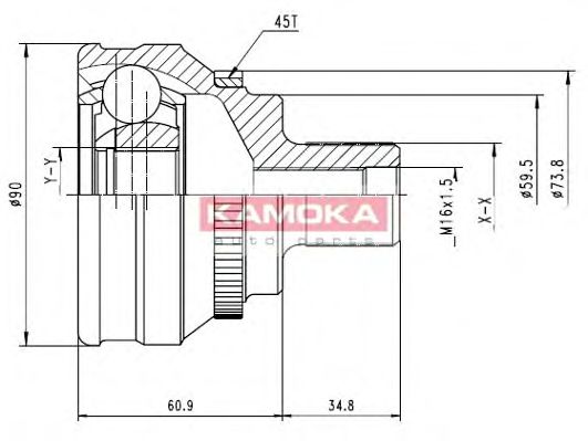 Шарнирный комплект, приводной вал KAMOKA 6584