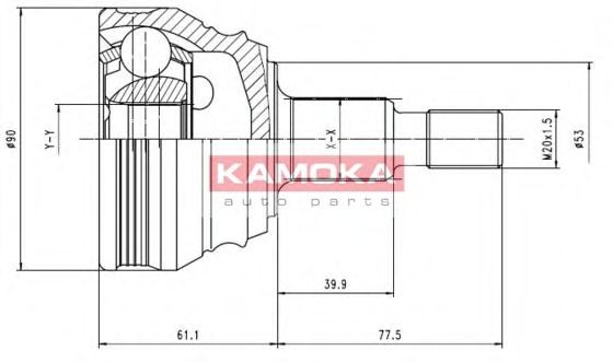 Шарнирный комплект, приводной вал KAMOKA 6680