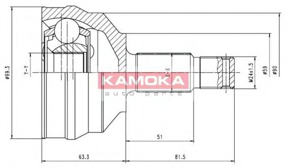 Шарнирный комплект, приводной вал KAMOKA 6698