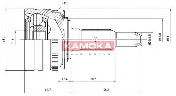 Шарнирный комплект, приводной вал KAMOKA 6747