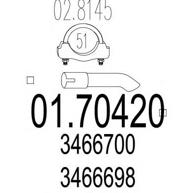 Труба выхлопного газа MTS 01.70420