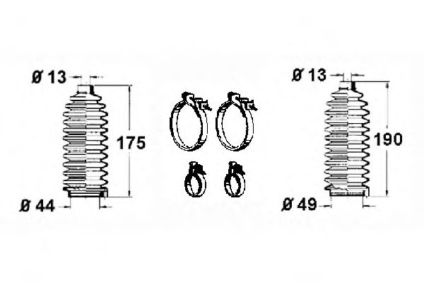 Комплект пылника, рулевое управление OCAP 0902542