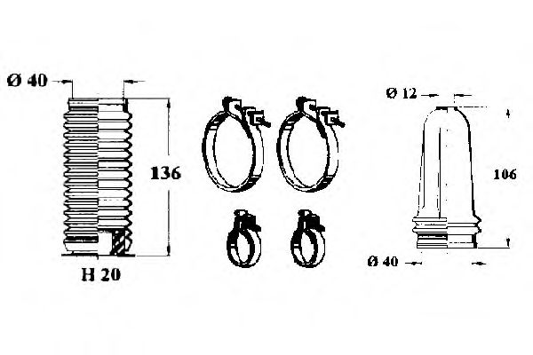 Комплект пылника, рулевое управление OCAP 0900311
