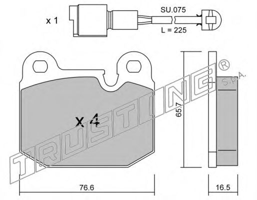 Комплект тормозных колодок, дисковый тормоз TRUSTING 20588