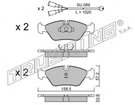 Комплект тормозных колодок, дисковый тормоз TRUSTING 093.1W