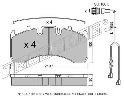 Комплект тормозных колодок, дисковый тормоз TRUSTING 666.0W