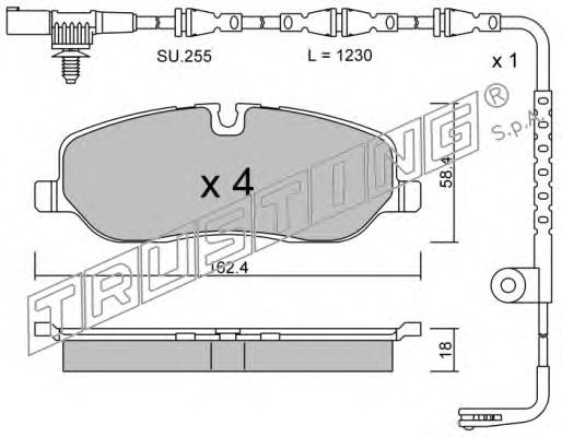 Комплект тормозных колодок, дисковый тормоз TRUSTING 24191