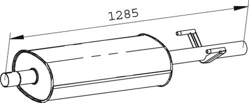 Средний глушитель выхлопных газов DINEX 74344