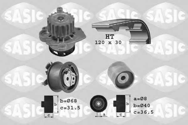 Водяной насос + комплект зубчатого ремня SASIC 3906003