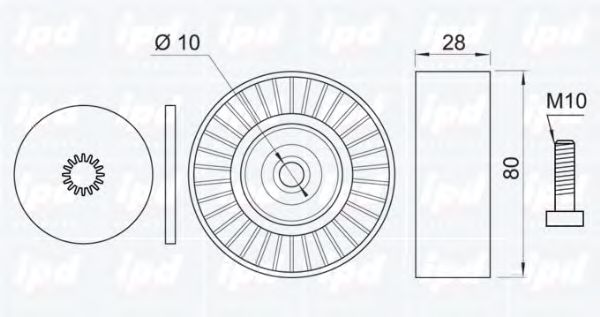 Паразитный / ведущий ролик, поликлиновой ремень IPD 153398