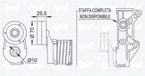 Натяжная планка, поликлиновой ремень IPD 101031