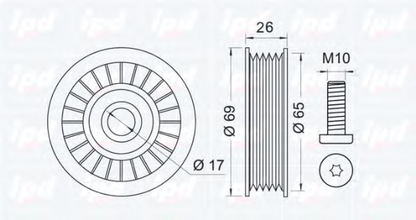 Паразитный / ведущий ролик, поликлиновой ремень IPD 153204