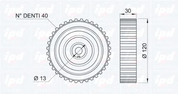 Паразитный / Ведущий ролик, зубчатый ремень IPD 151057