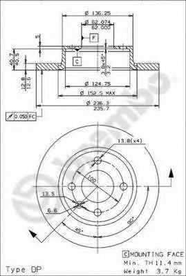 Тормозной диск BRECO BS 7536