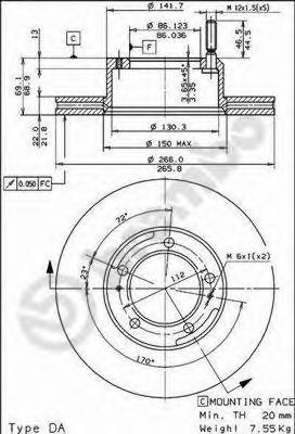 Тормозной диск BRECO BS7854