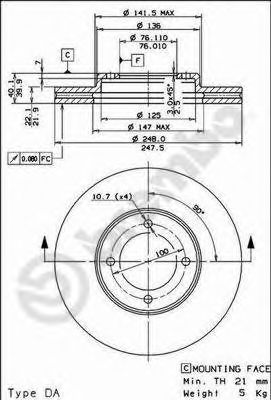 Тормозной диск BRECO BS 8090