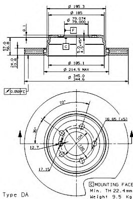 Тормозной диск BRECO BS 8497