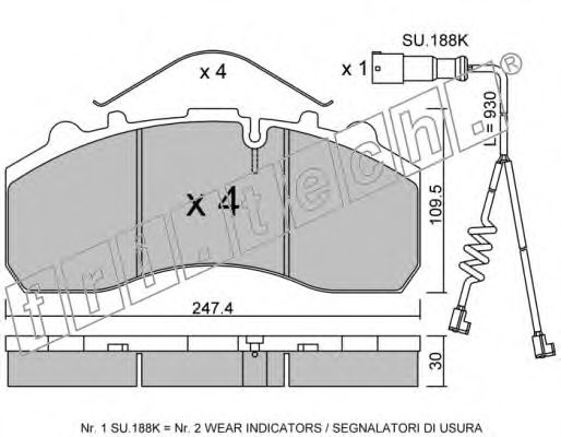 Комплект тормозных колодок, дисковый тормоз fri.tech. 29042