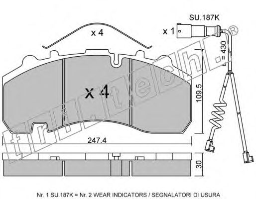 Комплект тормозных колодок, дисковый тормоз fri.tech. 612.0W