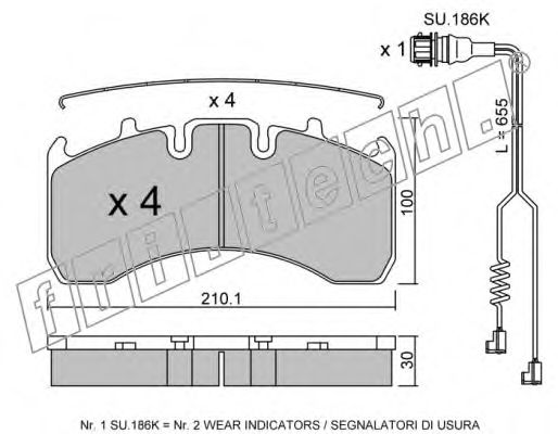 Комплект тормозных колодок, дисковый тормоз fri.tech. 6660W